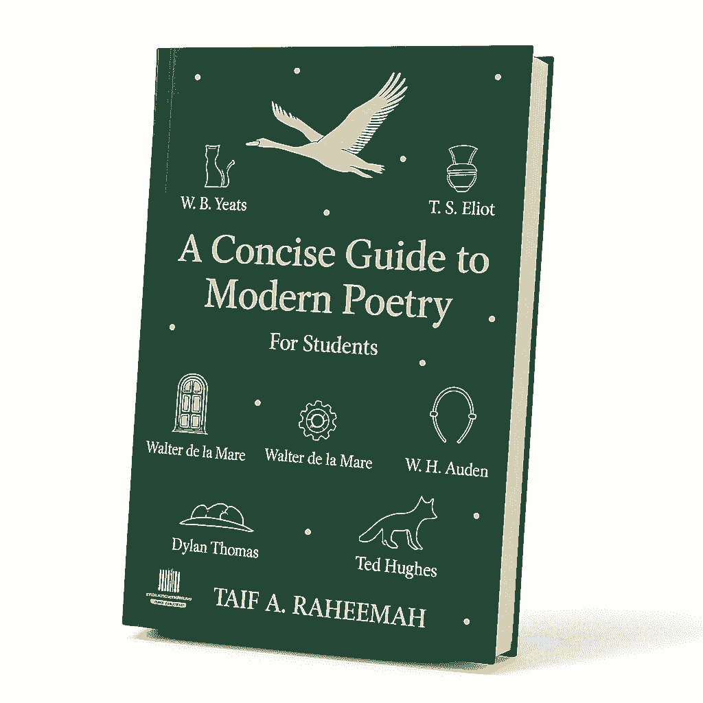 Green book titled 'A Concise Guide to Modern Poetry' on a white background