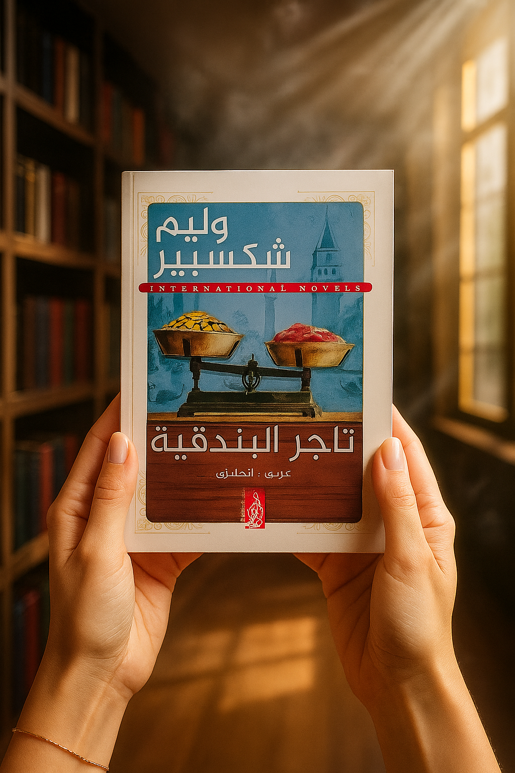 Arabic edition of William Shakespeare's play, The Merchant of Venice.