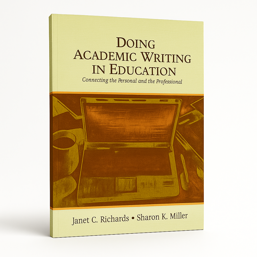 Book titled 'Doing Academic Writing in Education' by Janet C. Richards and Sharon K. Miller on a white background