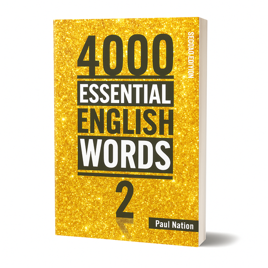 Book titled '4000 Essential English Words 2' by Paul Nation on a white background